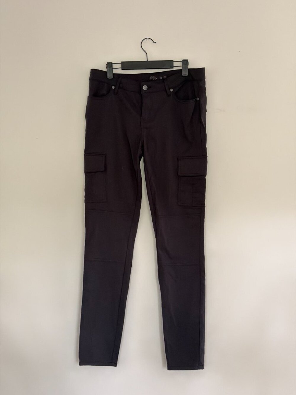 Prana Pants Women Black Cargo Skinny Stretch Casual 10 hiking travel fall - Picture 2 of 11